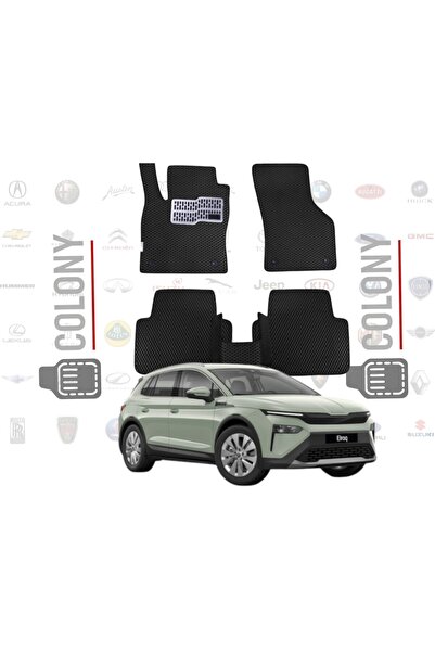 COLONY Skoda Elroq Hücreli Premium Eva Paspas Seti Tam Set Paspas Takımı Siyah