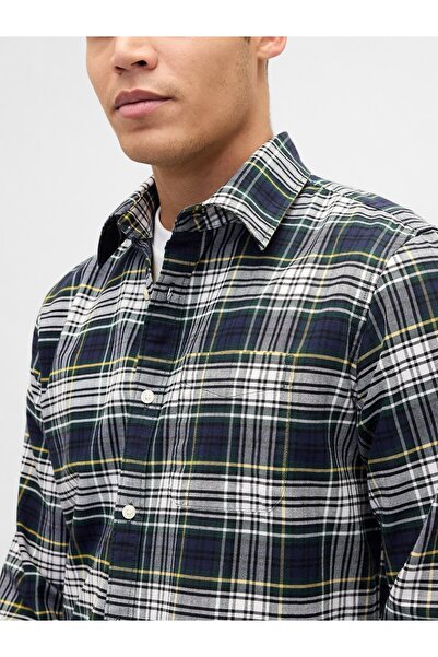 GAP Erkek Yeşil Kareli Oxford Gömlek