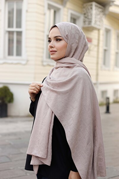 ipekistanbul Şal jacquard moale - model cu lanţuri - roz pudrat