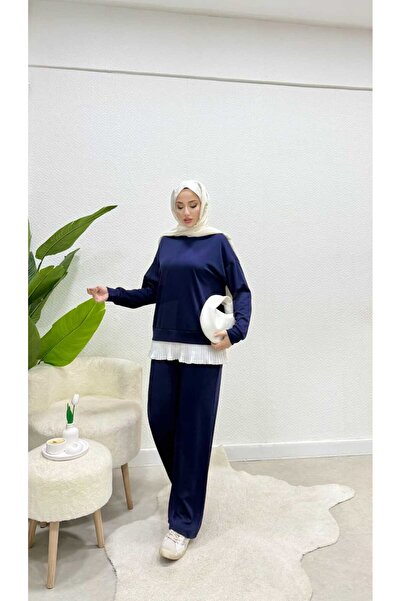 Armira Modal Fabric Pleated Women's Tunic Tracksuit Set