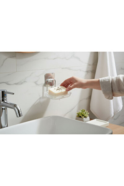 EMPA A V M Banyo tuvalet mutfak için Yapışkanlı askılı katı sabunluk bulaşık süngerlik