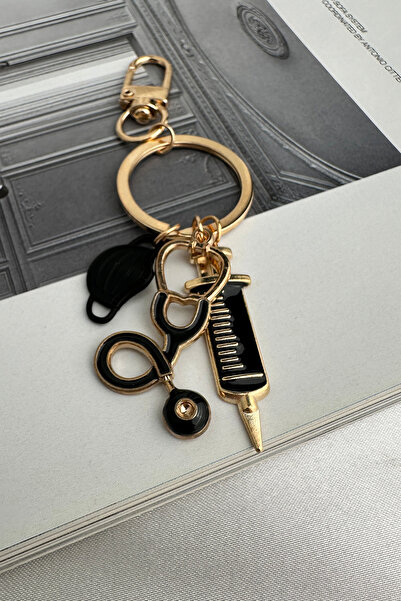 Modex Μπρελόκ αξεσουάρ τσάντας με χρυσό κίτρινο στηθοσκόπιο