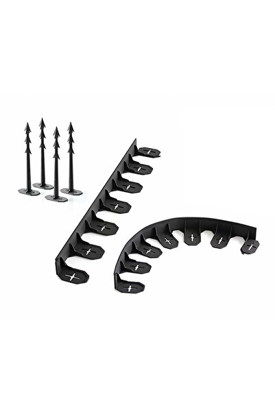 Strend Pro Bordură de gazon din plastic, 24 de cuie tip harpon, 4,8 m