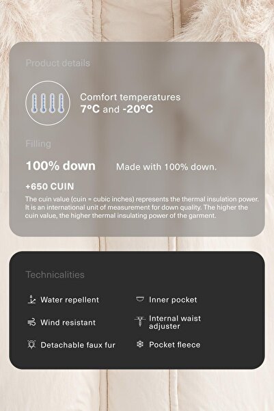 Oysho Short 100% down padded jacket