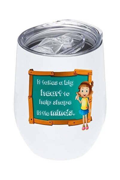 LOUD UNIVERSE White Insulated 12oz Stainless Steel Tumbler with Lid - Big Hea...