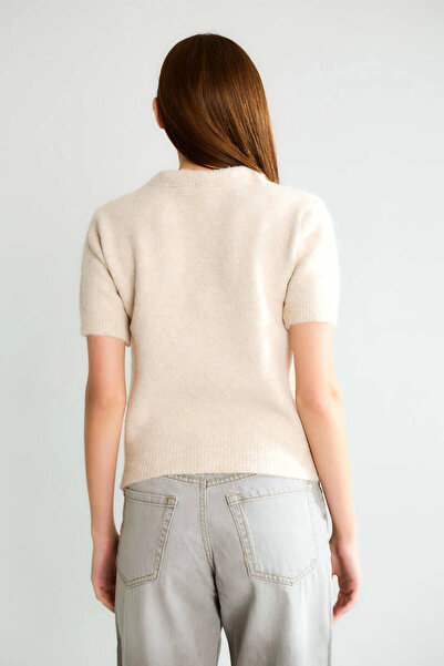 cemo Basic Half-High Neck Short Sleeve Cashmere-Look Knitwear