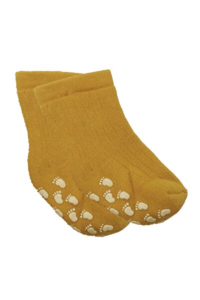 bebegen جوارب صوفية صفراء غير قابلة للانزلاق للجنسين