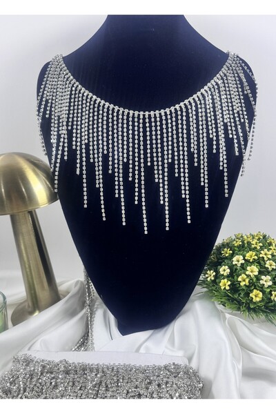 jasmina store taşlı şerit zincir