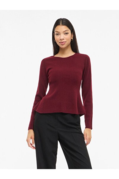 VILA Strickpullover VIMABLE Peplum