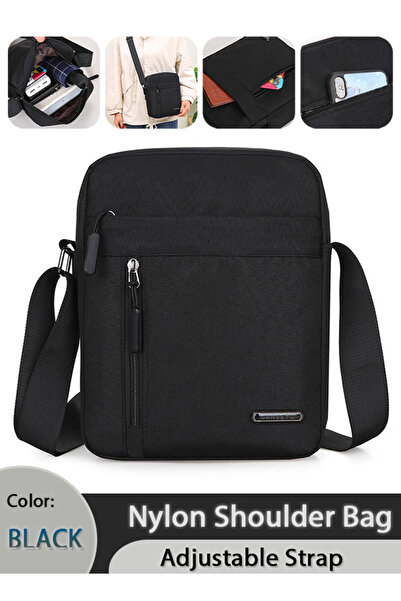 Generic Nylon Shoulder Bag for Men or Women Crossbody Bag with Adjustable Strap and Small Side Bags