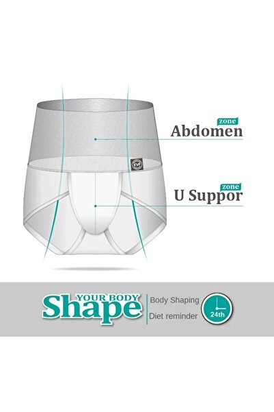 AdyMel Men's High-Waist Briefs 3XL, Set of 2, 60% Cotton 40% Polyester, White