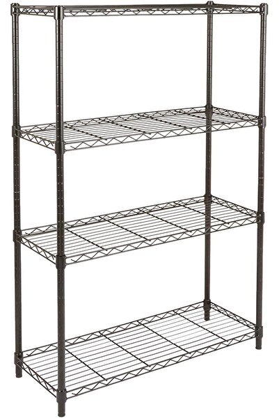 Amazon basics وحدة رفوف تخزين متينة قابلة للتعديل بأربعة أرفف، رف سلكي فولاذي...