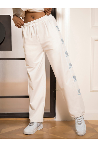 FridayIn Casual Solid color Embroidery Pants