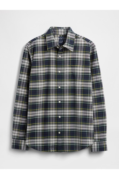 GAP Erkek Yeşil Kareli Oxford Gömlek