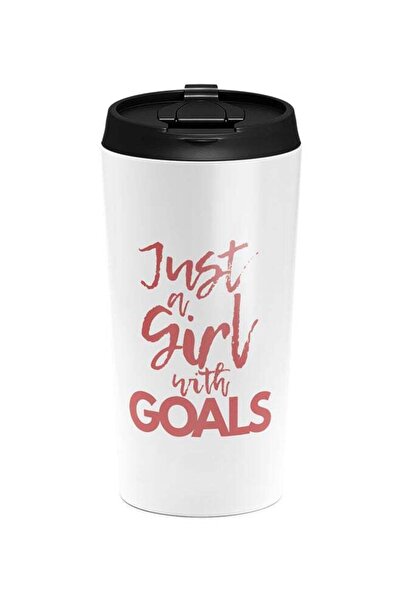 LOUD UNIVERSE كوب نسائي من الفولاذ المقاوم للصدأ Just A Girl With Goals باللو...