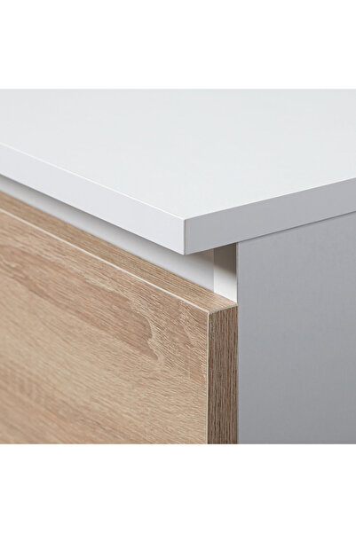 SERSIMO Chest of drawers with 2 drawers made of 16 mm laminated chipboard, 60x40x55 cm, white sonoma oak