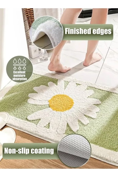 Generic Bath Mat 50x80cm Bathroom Rug Mat Non-Slip Area Rug Bath Carpet Absorbent Floor Mat Machine Washable
