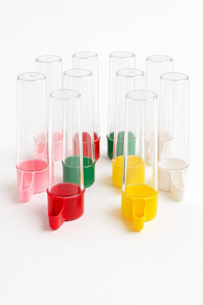 Papağanhane 10’lu Renkli 100 Ml Kuş Suluğu Seti | Muhabbet, Kanarya Ve Küçük ...