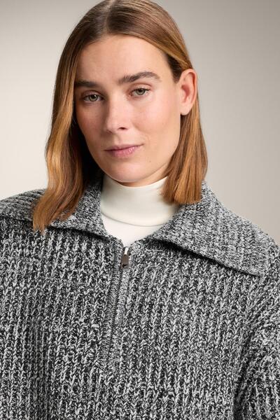 Oysho Half-zip twisted knit jumper
