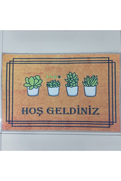 BLUEST SHOP Hoşgeldiniz Desenli Dekoratif Kapı Önü Paspas 40 x 60 Cm
