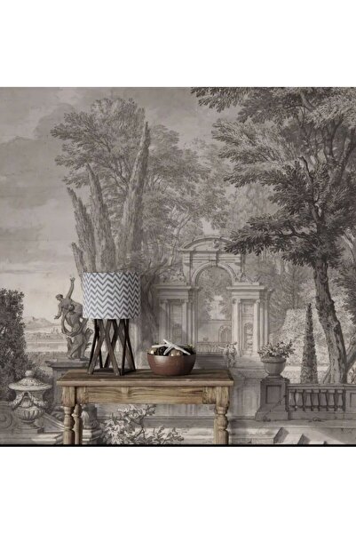 dekoartizan Orman Manzarası. Siyah-Beyaz Duvar Kasğıtları