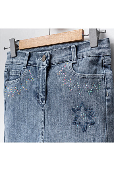 Overdo Girl's 5-8 years stone printed denim skirt