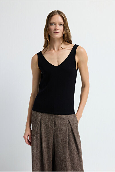 adL Askılı Yün Triko Bluz