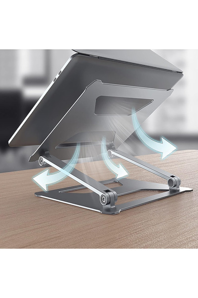 zola Laptop table,height and tilt adjustable, aluminium, height 3-17 cm, silver