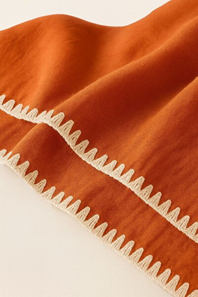 EFU BABY Edge-Embroidered 100% Cotton Double Layer Muslin Baby Cover & Blanket 90X90