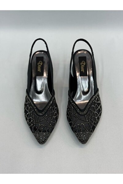 DİVA Μαύρη Πέτρα Χοντρό τακούνι Γυναικεία Παπούτσια