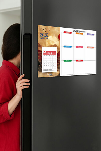Tieni 2026 Takvimli | Buzdolabı Magnetli Haftalık Planlayıcı | Silinebilir Mıknatıslı Yazı Tahtası |Kd1116