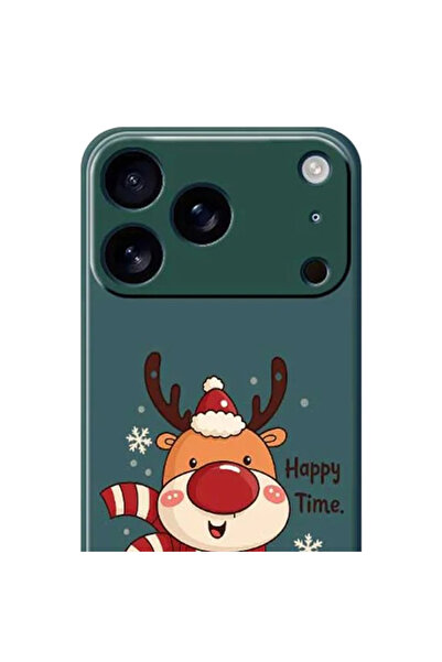 REDz Accessories Christmas Reindeer Case, Happy time, For iPhone 17 Pro Max, Camera protection, Silicone, Green