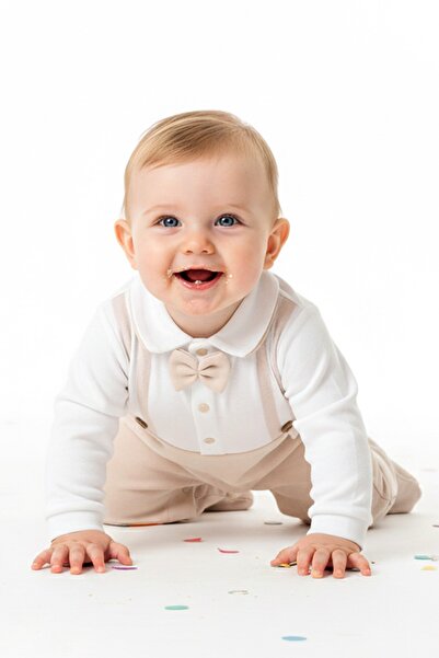 Sebi Prime Yaka Papyonlu Askı Baskılı Tulum