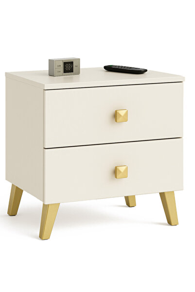 SERSIMO Comodă MOBI K-02 cu 2 sertare, PAL laminat 16 mm, 40x37x43 cm, bej și...