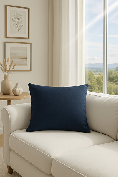 Premier Home Velvet Cushion Cover Navy Blue V1 40X50