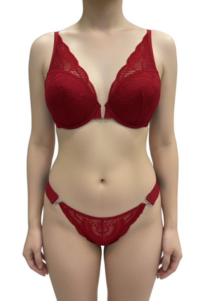 Laperissa Σετ σουτιέν με δαντέλα και ενίσχυση – Με μεταλλικά αξεσουάρ, εύκαμπ...