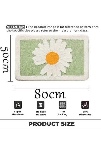 Generic Bath Mat 50x80cm Bathroom Rug Mat Non-Slip Area Rug Bath Carpet Absorbent Floor Mat Machine Washable
