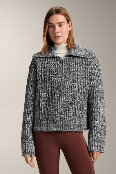 Oysho Half-zip twisted knit jumper