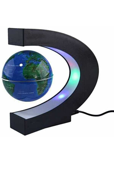 Blusmart Glob pamantesc levitant in suport LED forma de semicerc