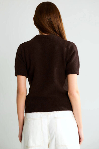cemo Basic Half-High Neck Short Sleeve Cashmere-Look Knitwear