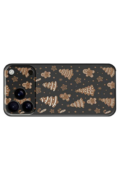 REDz Accessories Christmas Gingerbread Case, For iPhone 17 Pro Max, Camera Protection, Silicone, Black