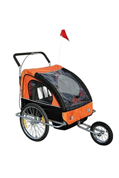 HOMCOM Homcom children's bicycle trailer, orange+black, Homcom, 5664-1098