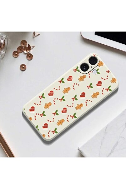 REDz Accessories Gingerbread and Gloves Case, For iPhone 17, Camera Protection, Silicone, Cream