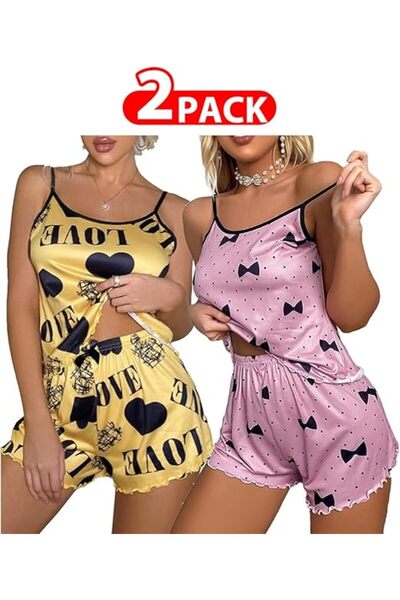 Margoun Sexy Women's Pajama Set - Two Piece Cami Top & Loose Shorts (T923)