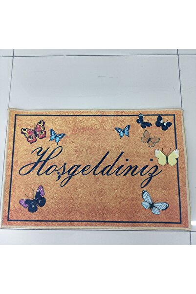 BLUEST SHOP Hoşgeldiniz Desenli Dekoratif Kapı Önü Paspas 40 x 60 Cm