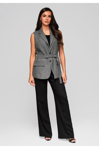 OMBRE Dámská vesta LW-BLZV-0102 - šedá