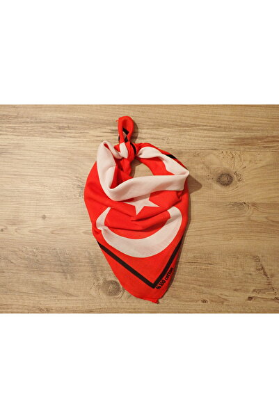 Zelayn Red Crescent Star Turkish Flag Patterned Cotton Fabric Bandana Scarf