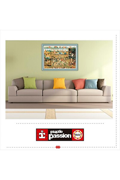 EDUCA 2000-Piece Adult Jigsaw Puzzle - Garden of Earthly Delights, Includes Puzzle Glue, Ages 14+ (1