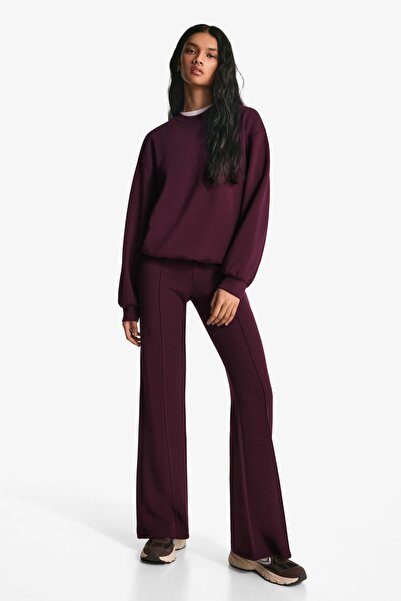 Bershka Soft modal blend flared trousers