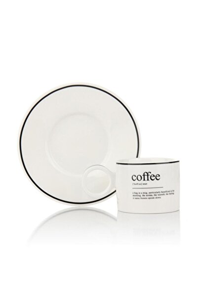 Altabi Porcelain Turkish Coffee Set for 2 People – Coffee Written on It |   100 ml